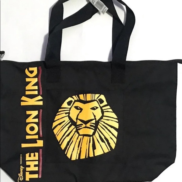 The lion king black gold and red canvas zipper closure tote bag 19/15in - Picture 7 of 7